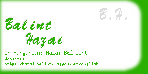 balint hazai business card